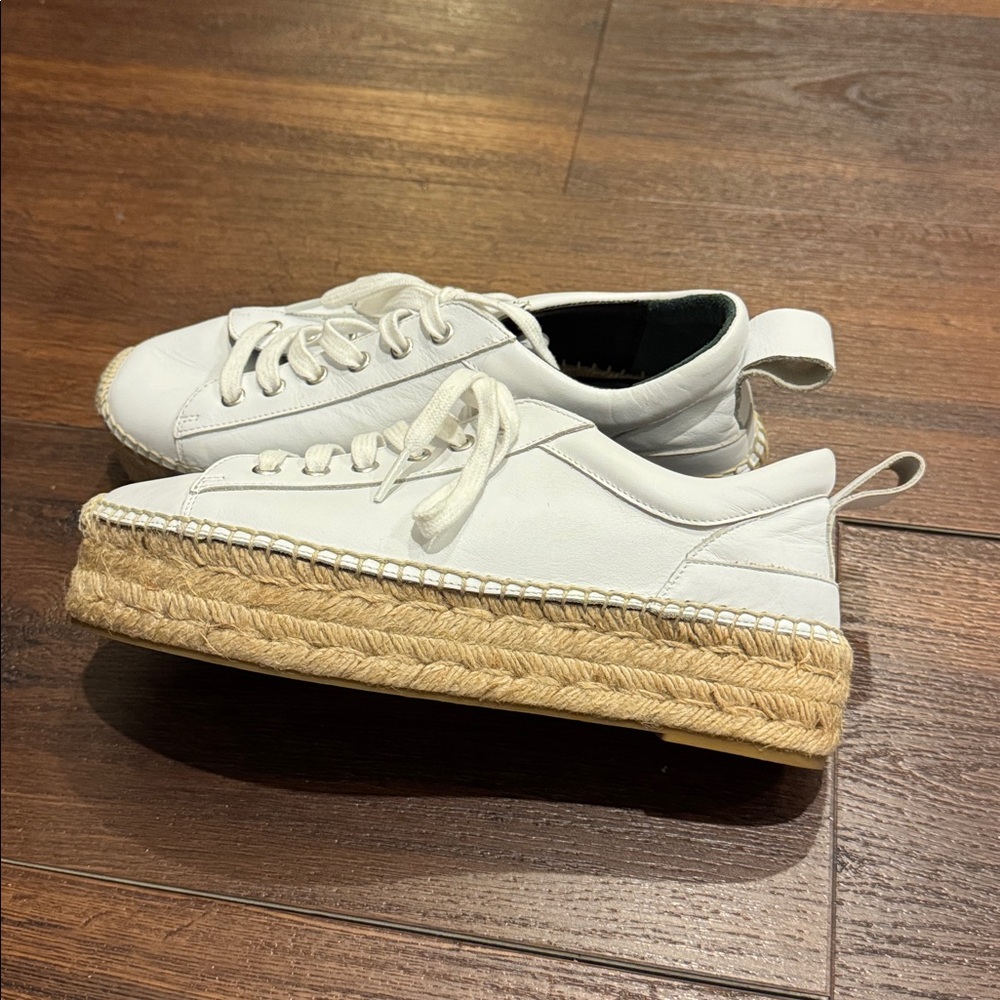 Alexander McQueen White Leather braided Espadrille Sneakers, never worn. - Picture 2 of 8